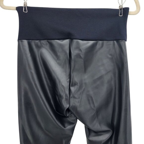 Spanx Assets Womens Medium Faux Leather Leggings Black High Waisted Pants - Picture 5 of 8
